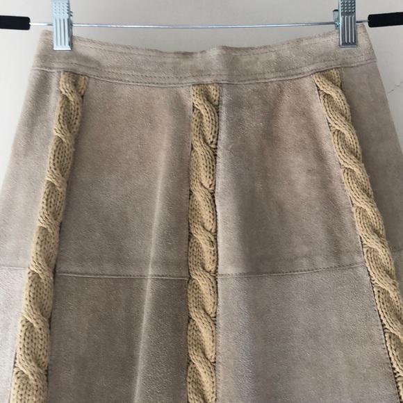 Vintage Ms. Today Crochet Suede Skirt Size 12 - Picture 4 of 11